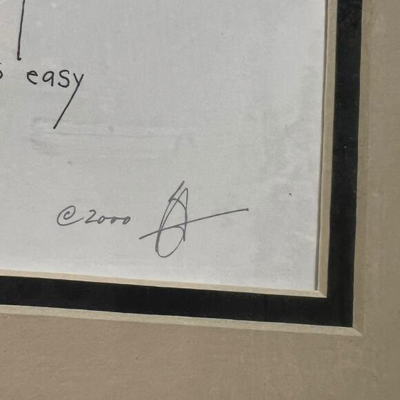 Y2K Quiet Pride Original Watercolor Parent Child Art Signed 2000 Framed - Picture 5 of 5